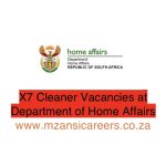 X7 CLEANER VACANCIES AT DEPARTMENT OF HOME AFFAIRS